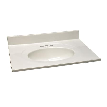 Design House Cultured Marble Vanity Top 31x22, White on White 586321